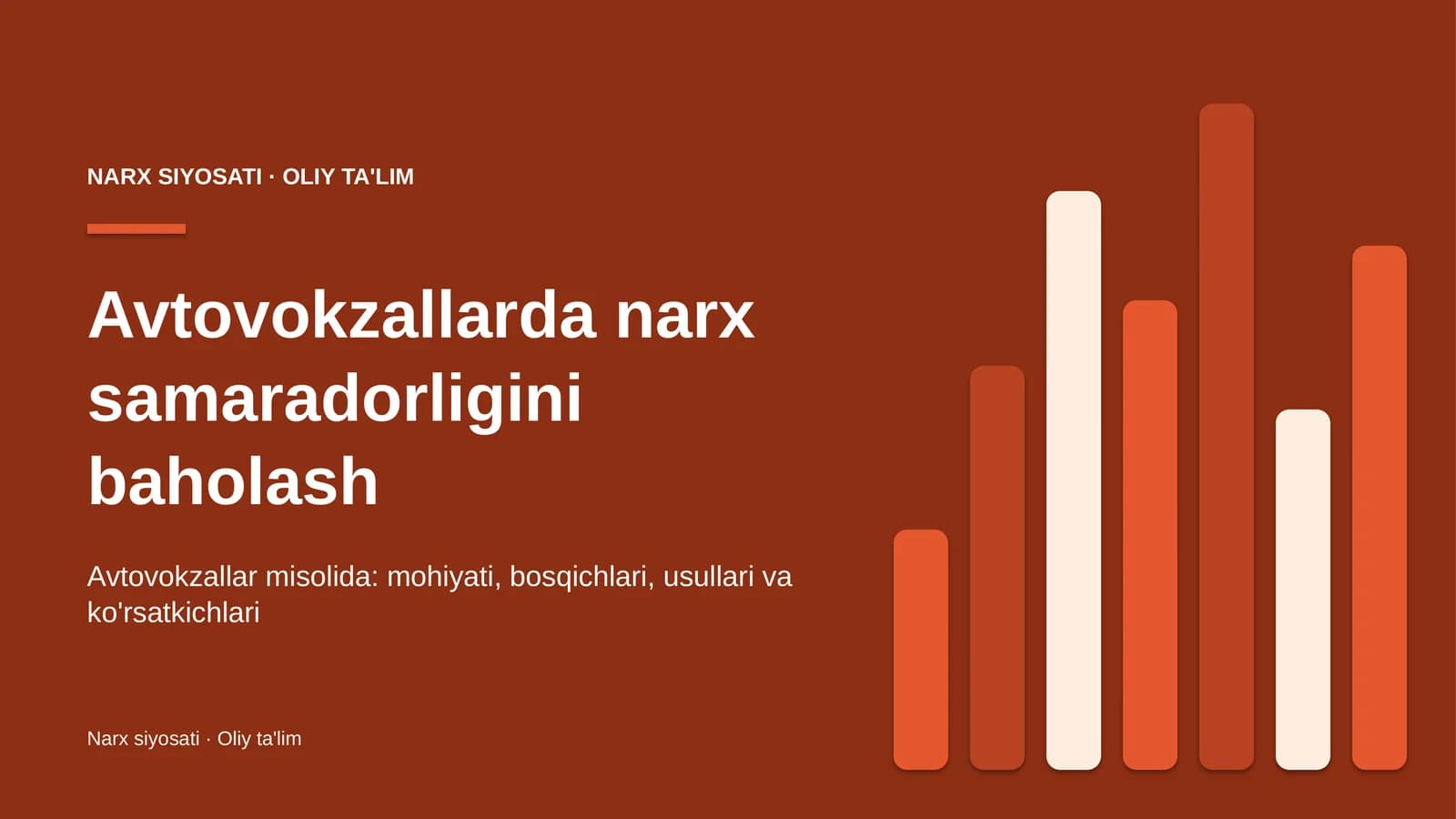 Avtovokzallarda narx samaradorligini baholash