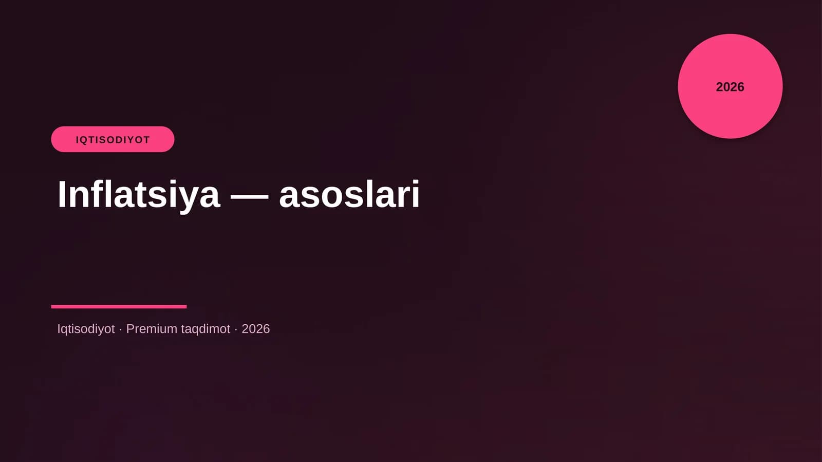 Inflatsiya — asoslari