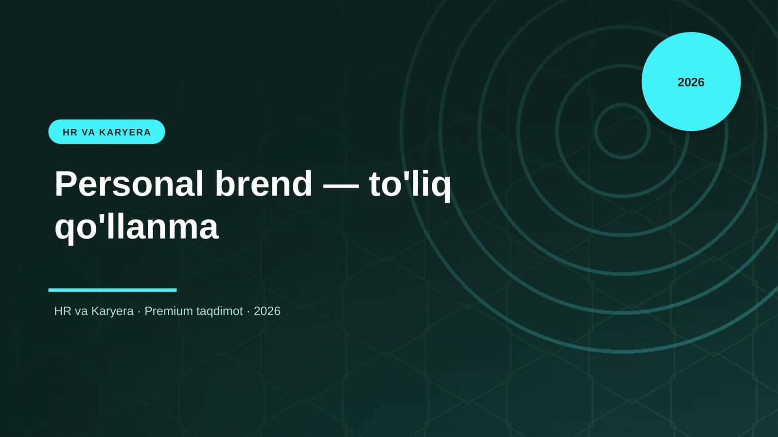 Personal brend — to'liq qo'llanma