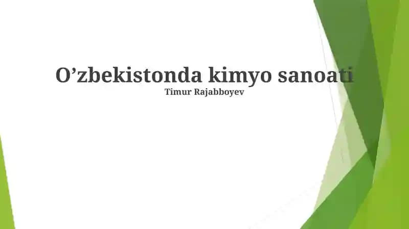 O’zbekistonda kimyo sanoati