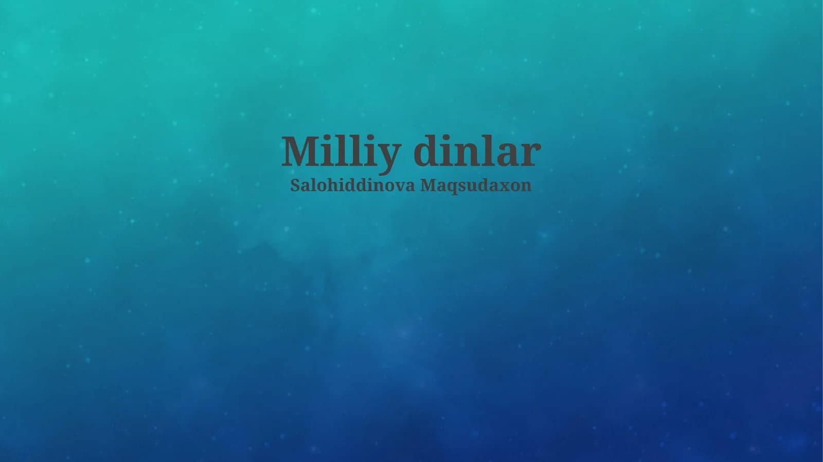 Milliy dinlar