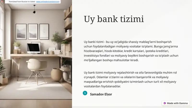 Uy bank tizimi