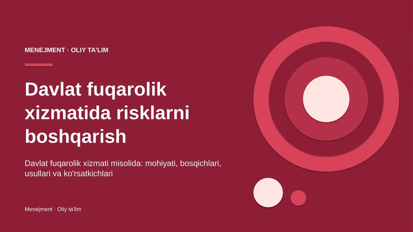 Davlat fuqarolik xizmatida risklarni boshqarish