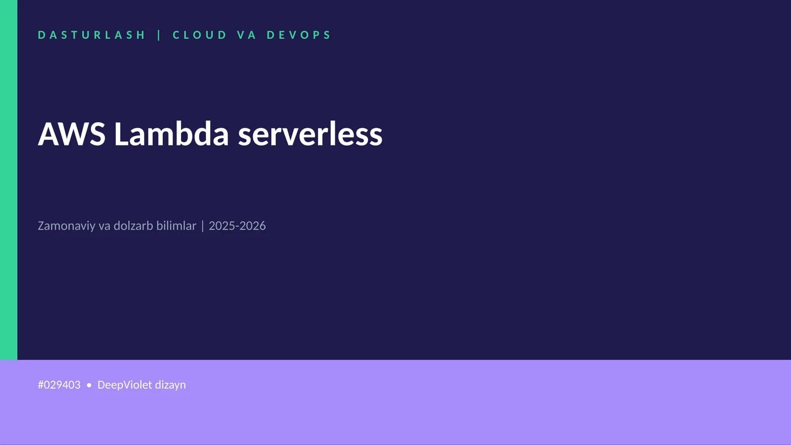 AWS Lambda serverless