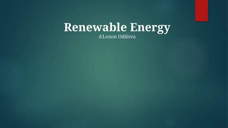 Renewable Energy