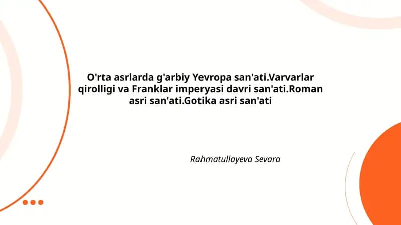 O'rta asrlarda g'arbiy Yevropa san'ati