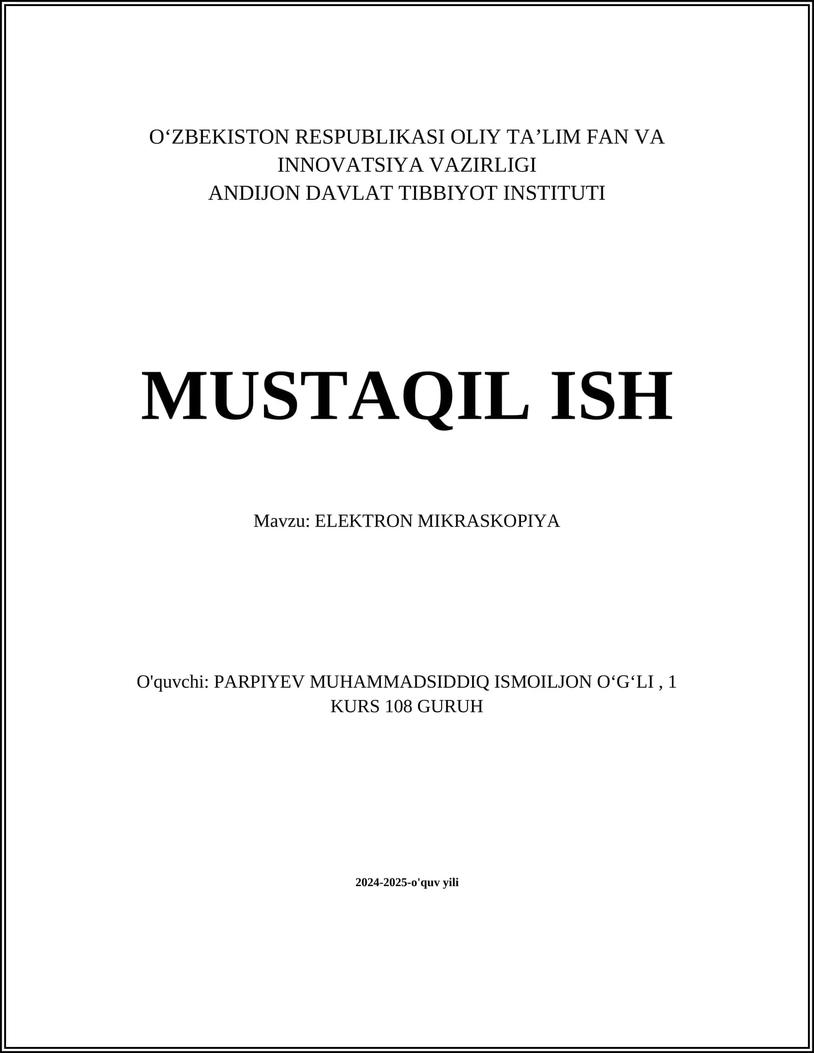ELEKTRON MIKRASKOPIYA