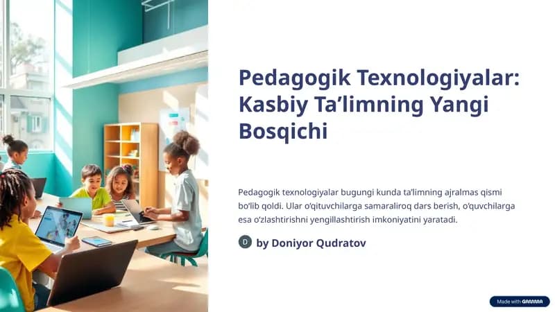 Pedagogik Texnologiyalar