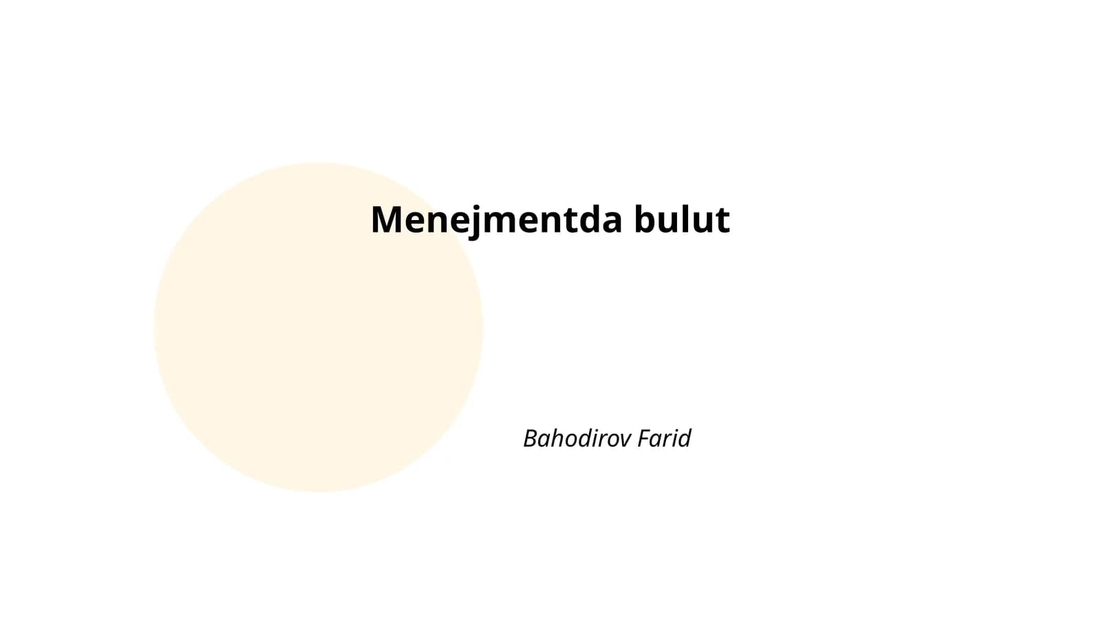Menejmentda bulut