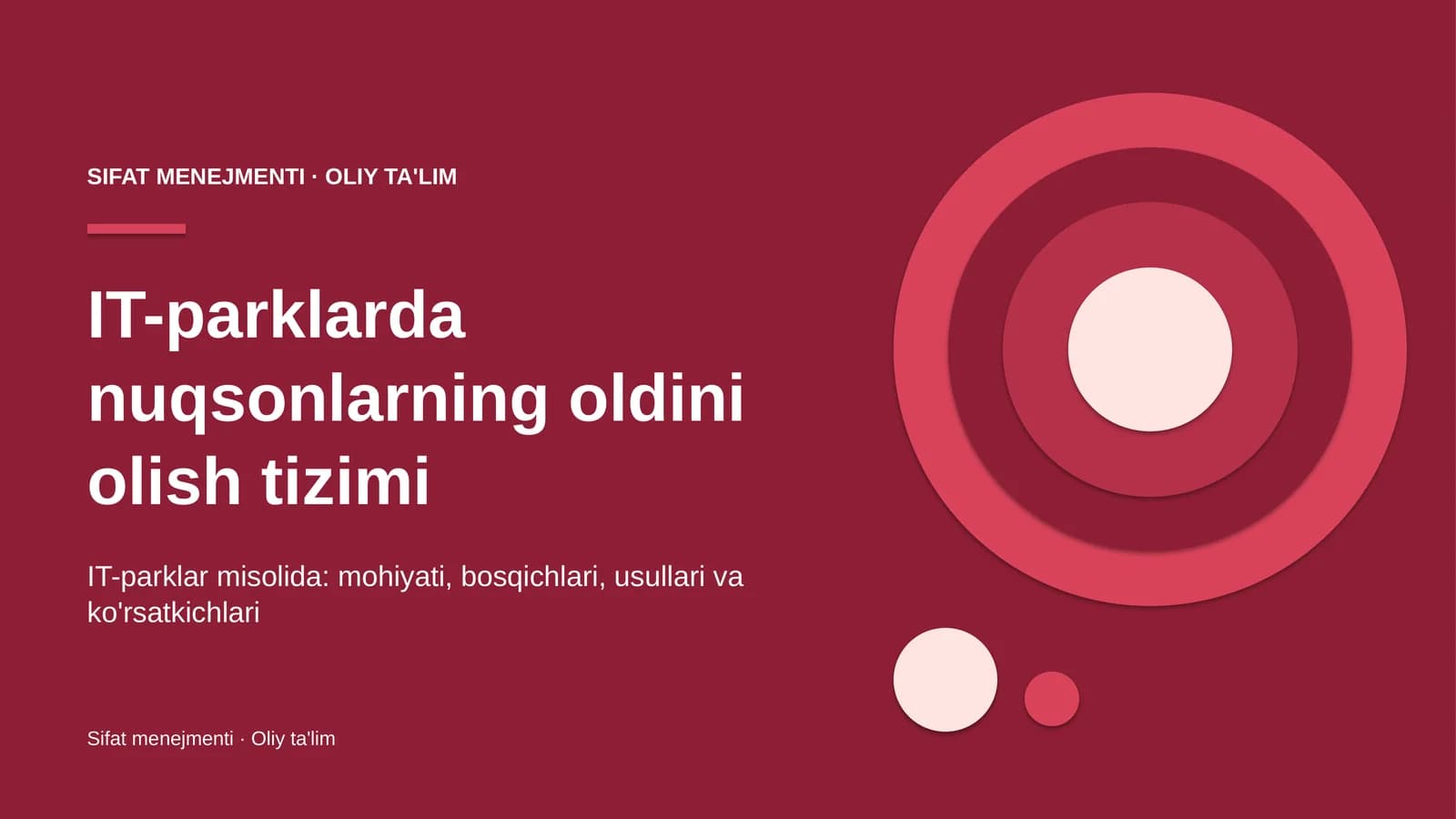 IT-parklarda nuqsonlarning oldini olish tizimi