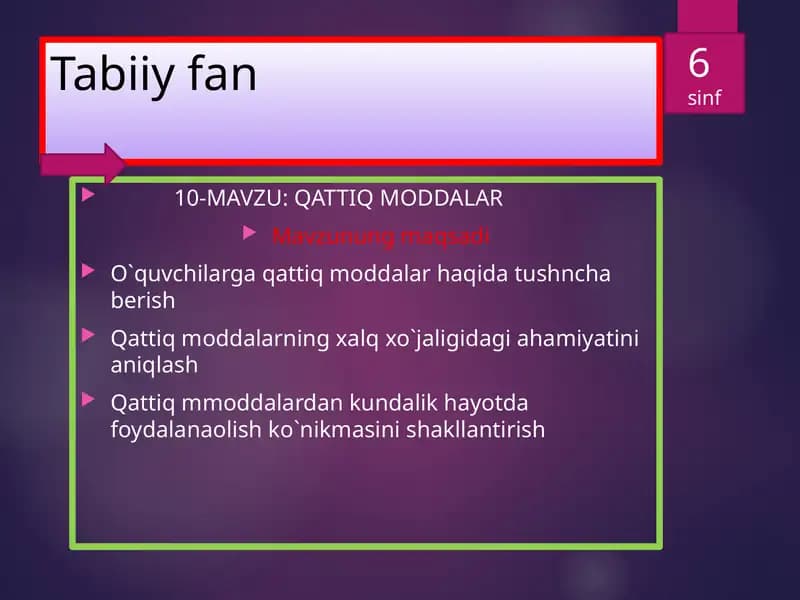 Qattiq Moddalar