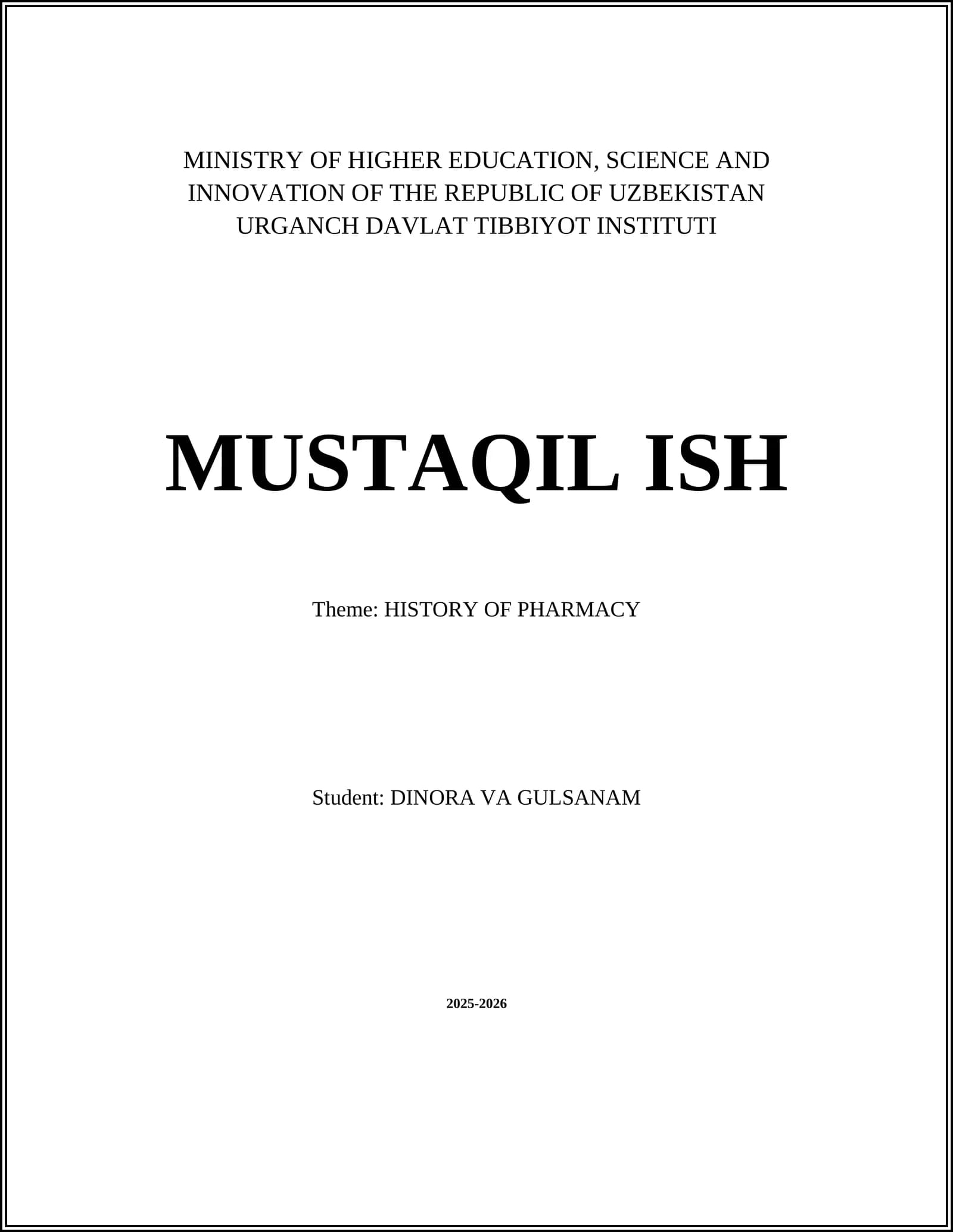 History of Pharmacy