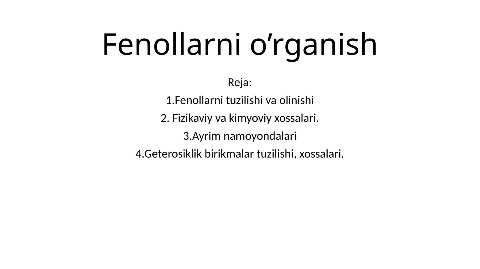 Fenollarnio’rganish