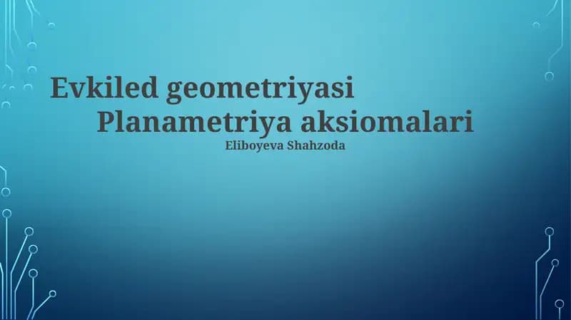 Evkiled geometriyasi