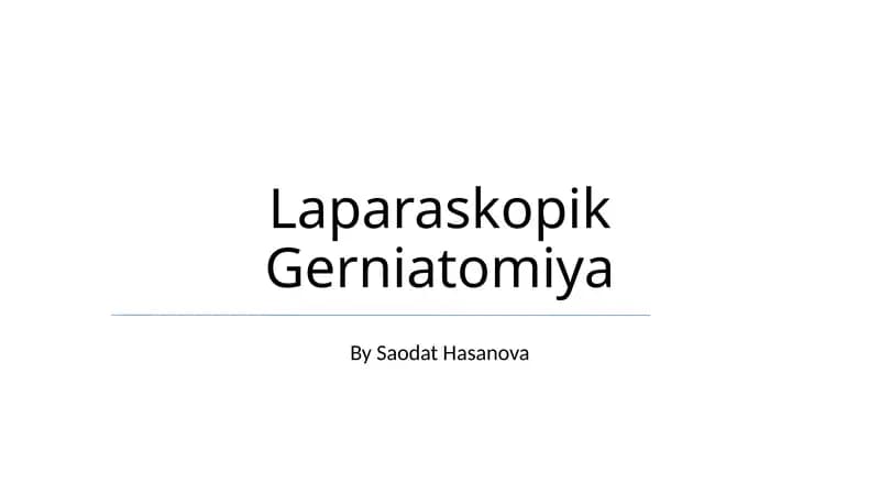 Laparaskopik Gerniatomiya