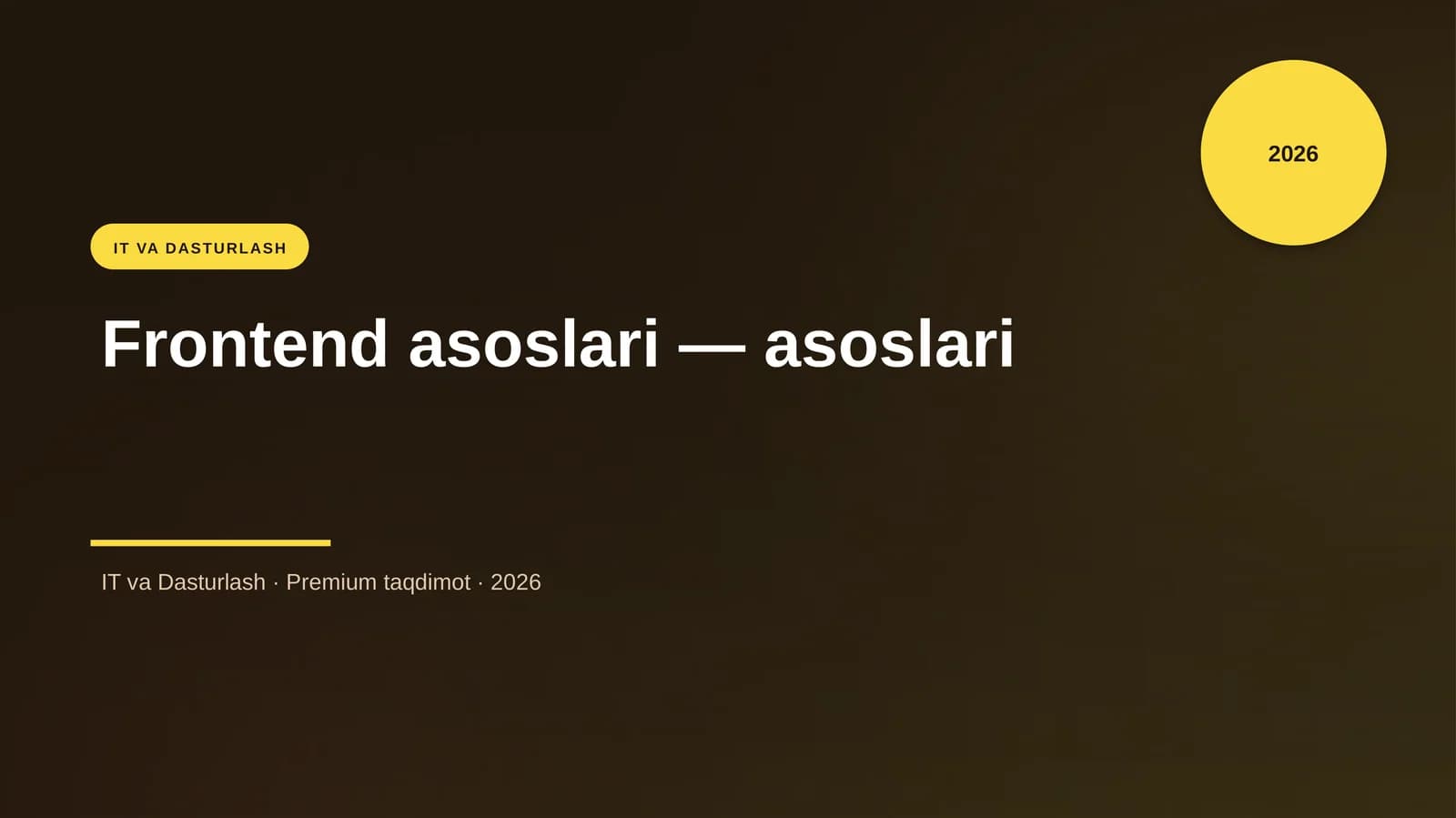 Frontend asoslari — asoslari