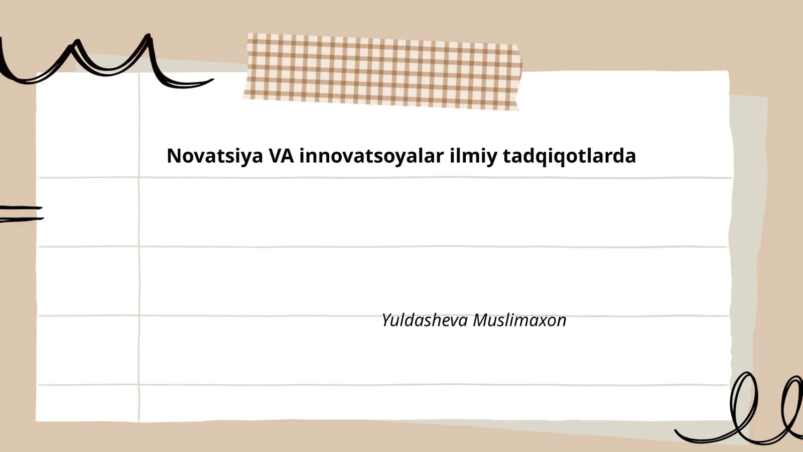 Novatsiya VA Innovatsiyalar Ilmiy Tadqiqotlarda