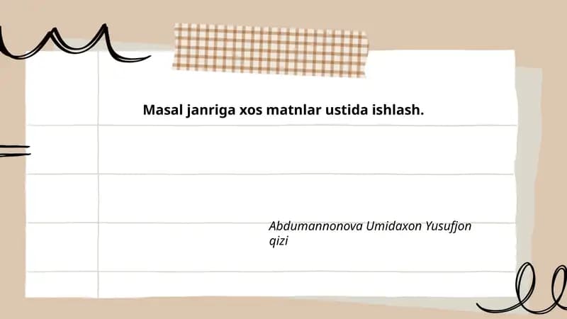 Masallar janri