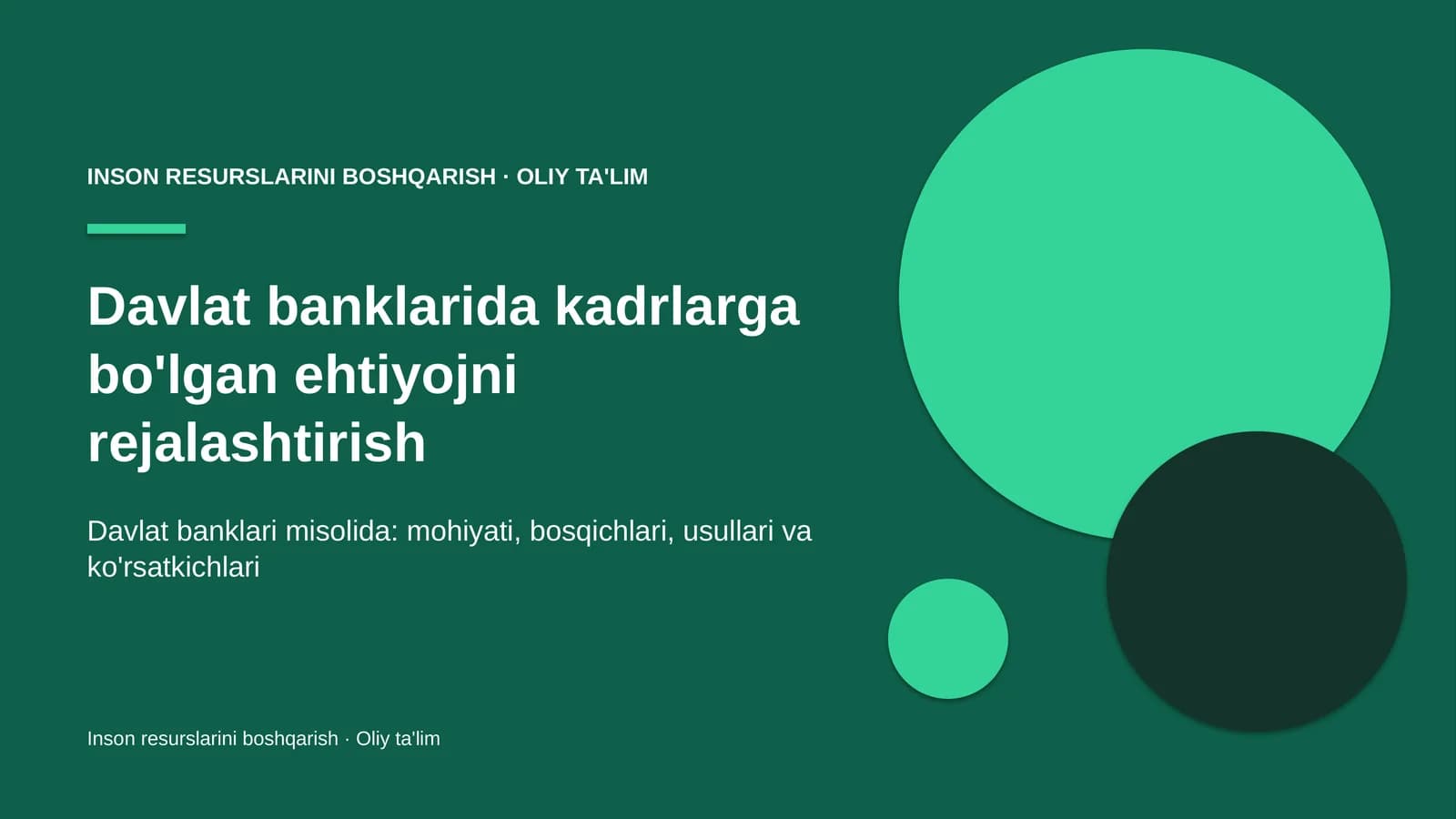 INSON RESURSLARINI BOSHQARISH · OLIY TA'LIM