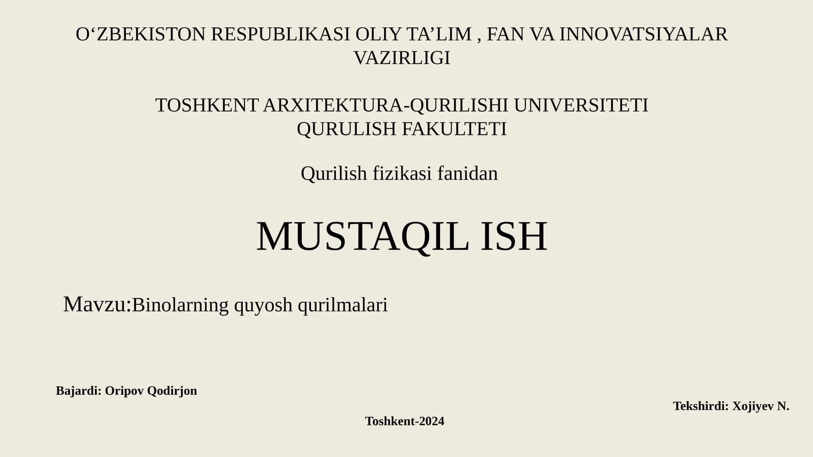 Binolarning quyosh qurilmalari