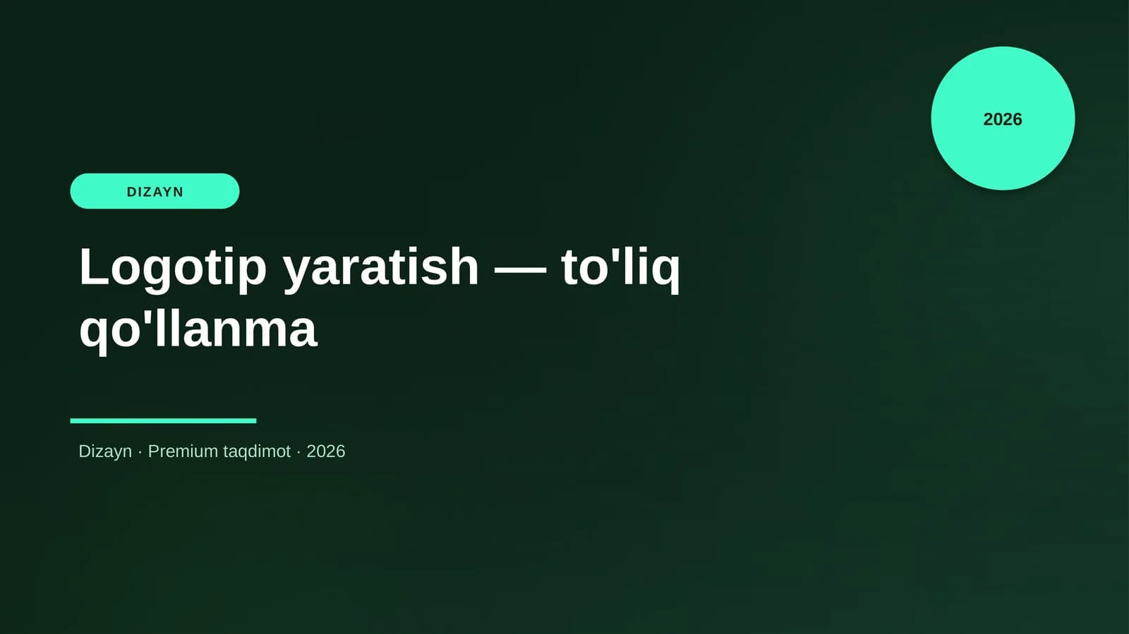 Logotip yaratish — to'liq qo'llanma