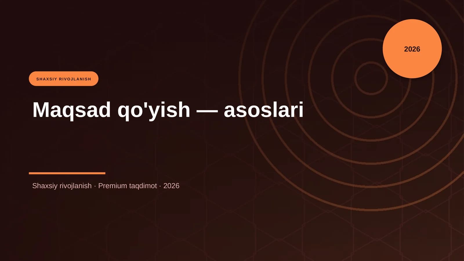 Maqsad qo'yish — asoslari