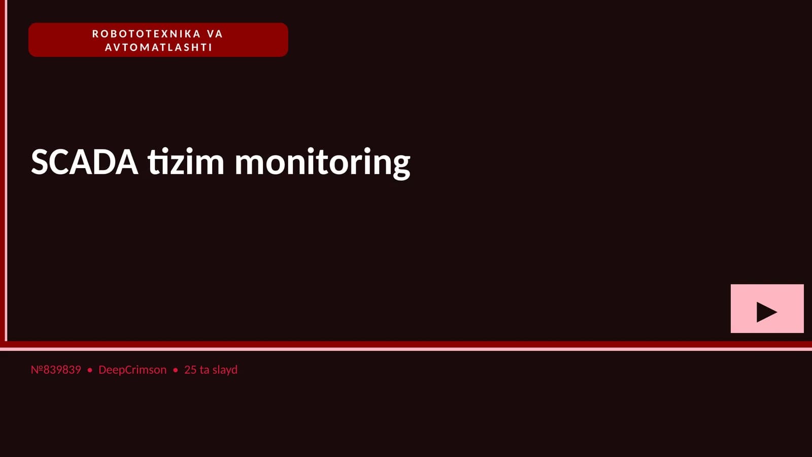 ROBOTOTEXNIKA VA AVTOMATLASHTI