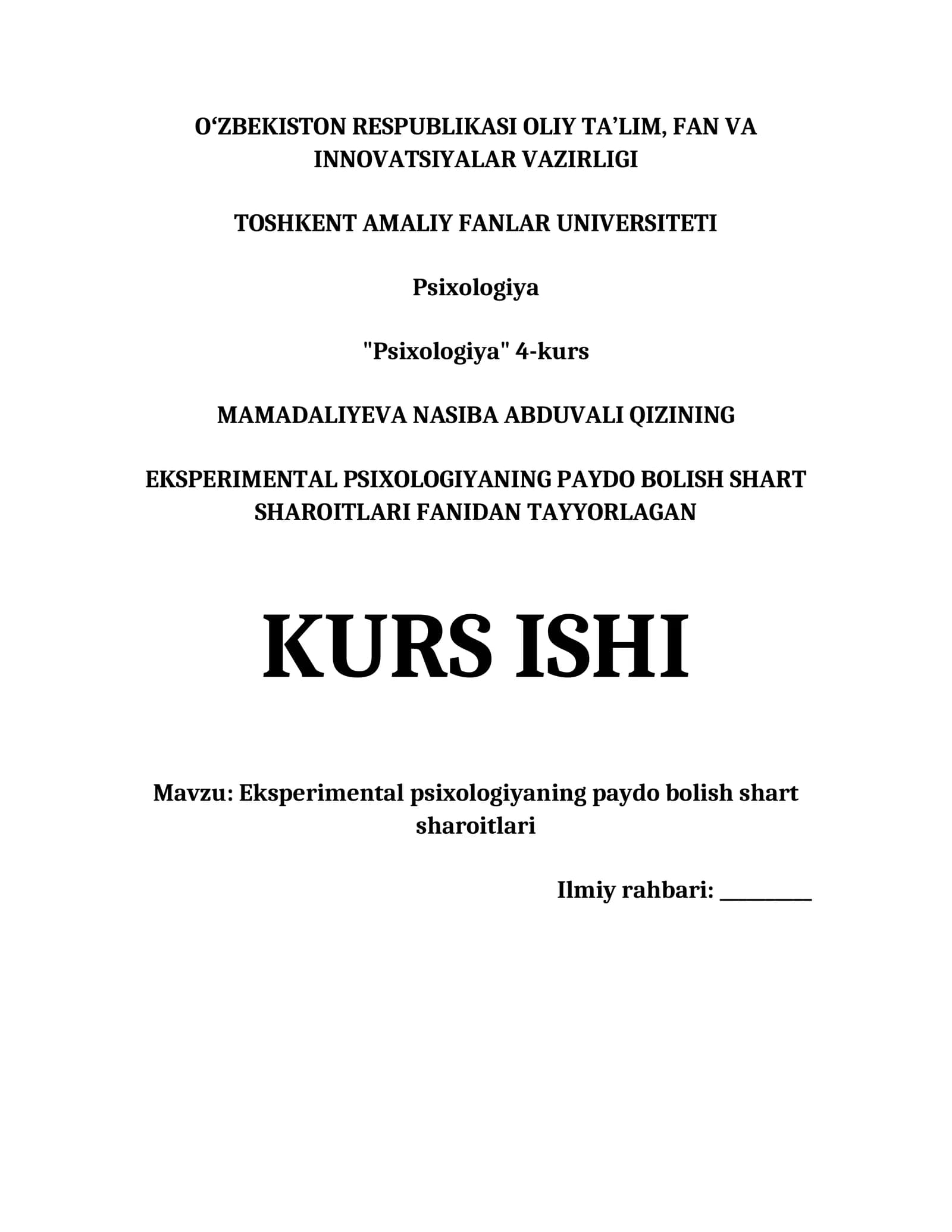 Eksperimental psixologiya