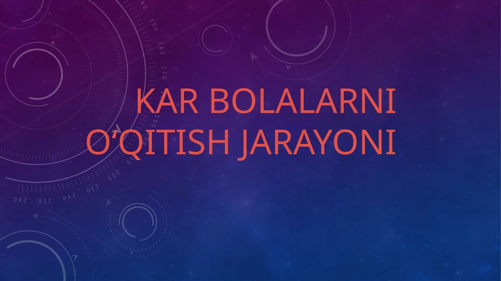 Kar bolalarni oʻqitish jarayoni