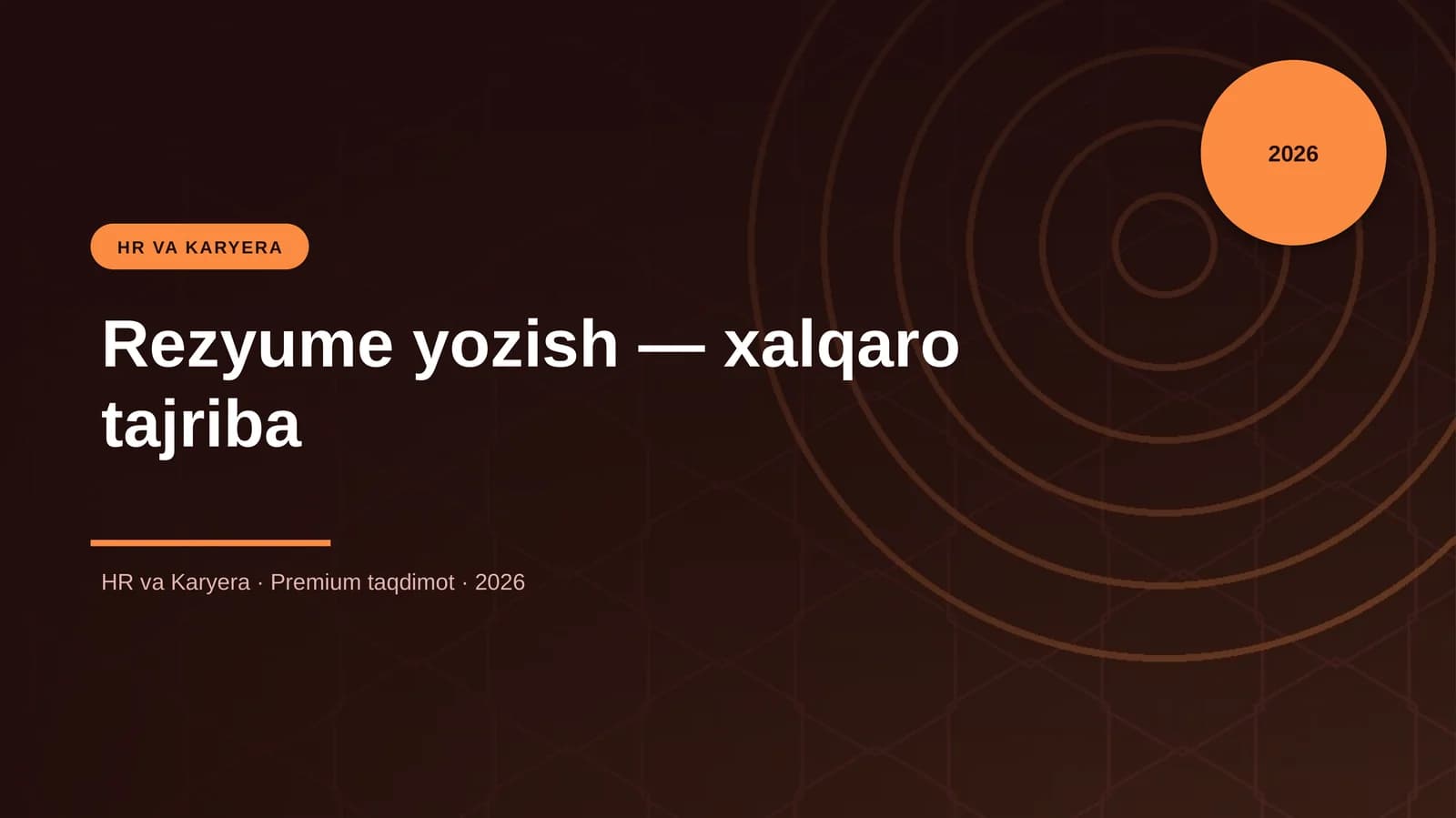 Rezyume yozish — xalqaro tajriba