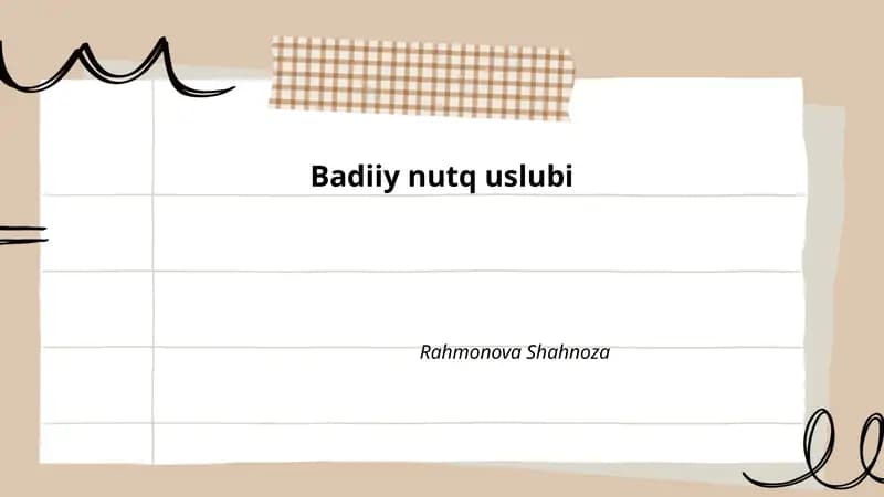 Badiiy nutq uslubi