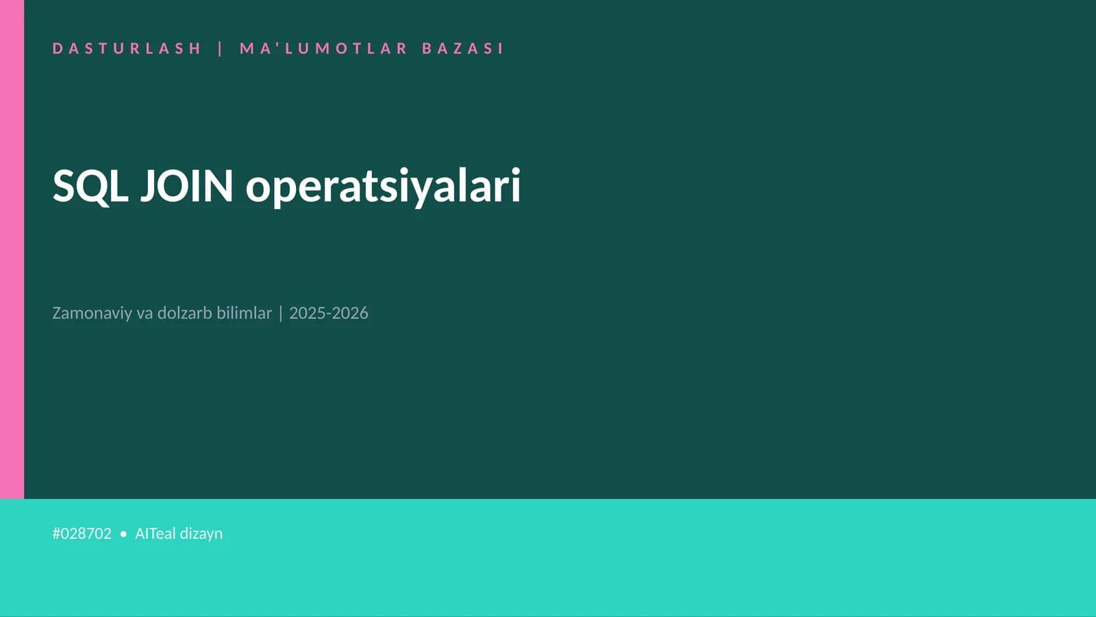 SQL JOIN operatsiyalari