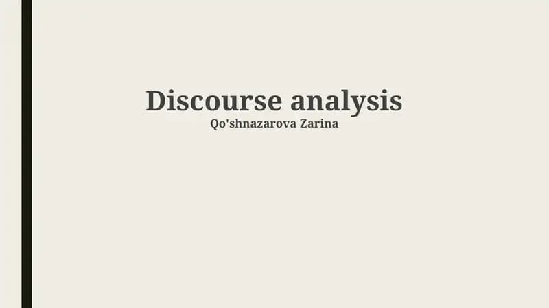 Discourse analysis