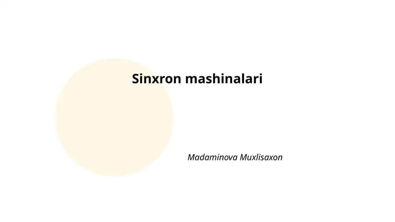 Sinxron mashinalari