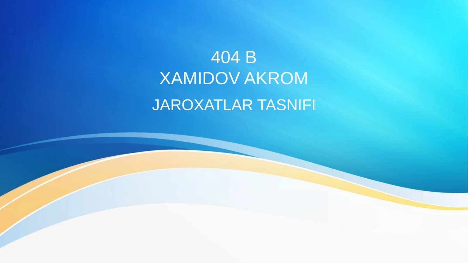 JAROXATLAR TASNIFI