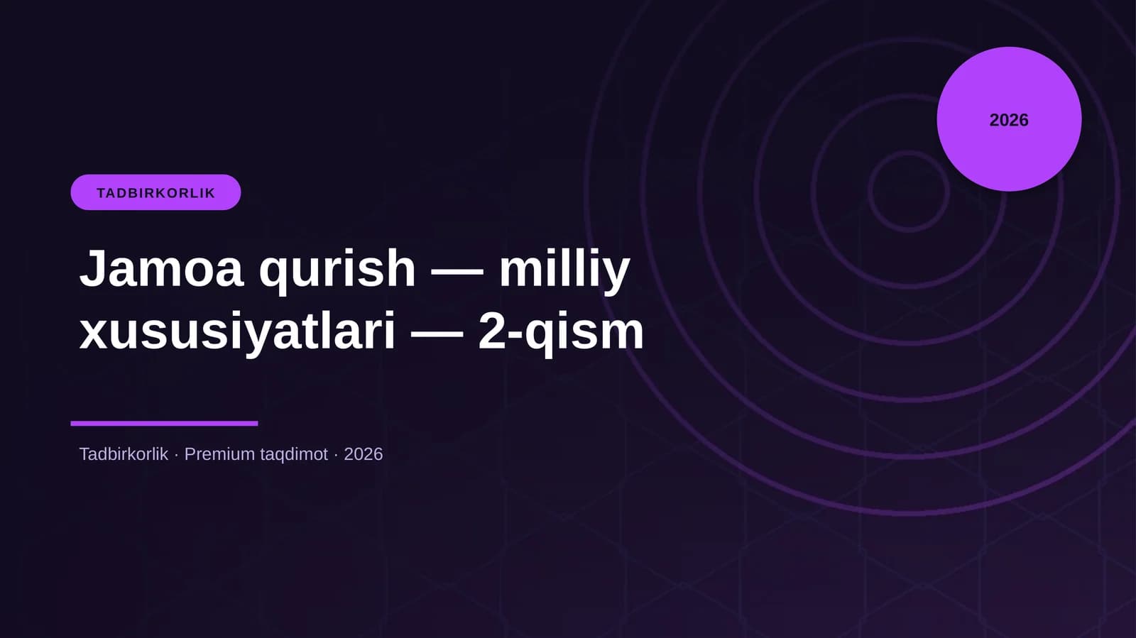Jamoa qurish — milliy xususiyatlari — 2-qism