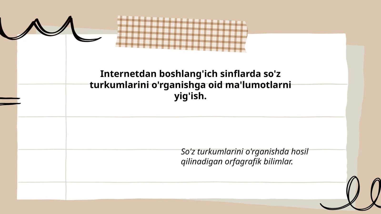 Boshlang'ich sinflarda so'z turkumlarini o'rganish