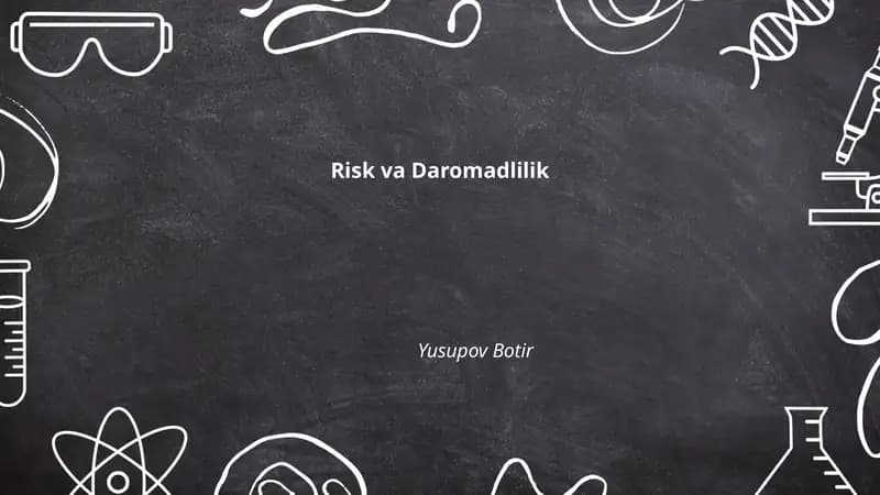 Risk va Daromadlilik