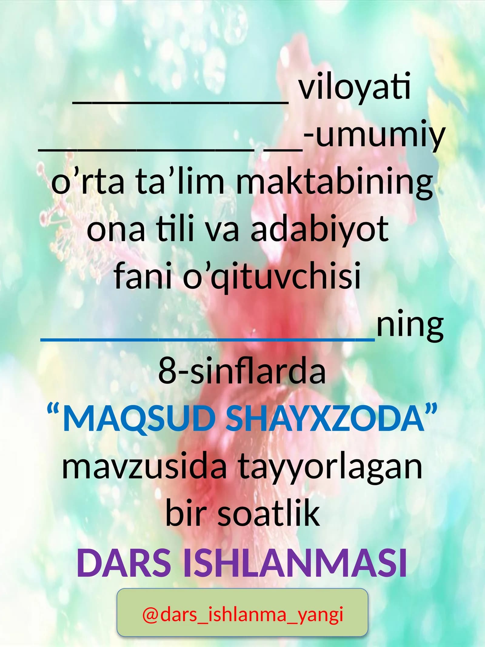 MAQSUD SHAYXZODA