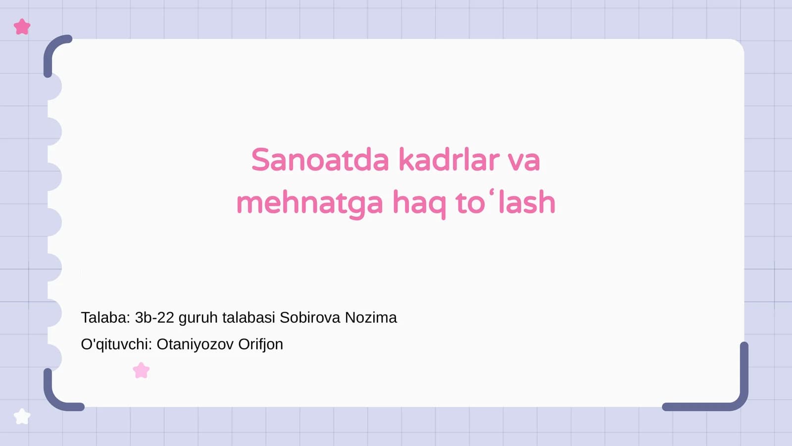 Sanoatda kadrlar va mehnatga haq toʻlash