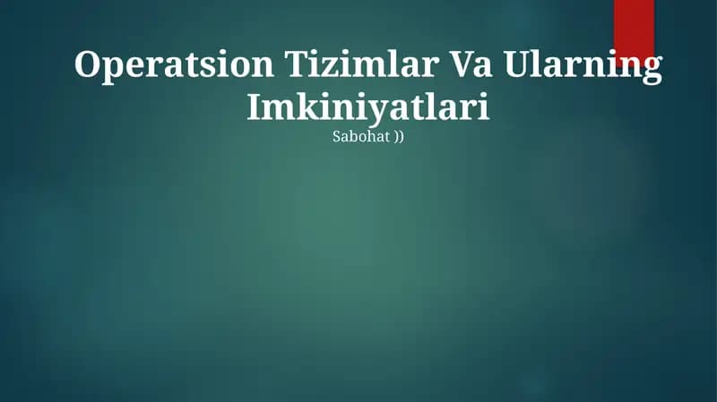 Operatsion tizimlar