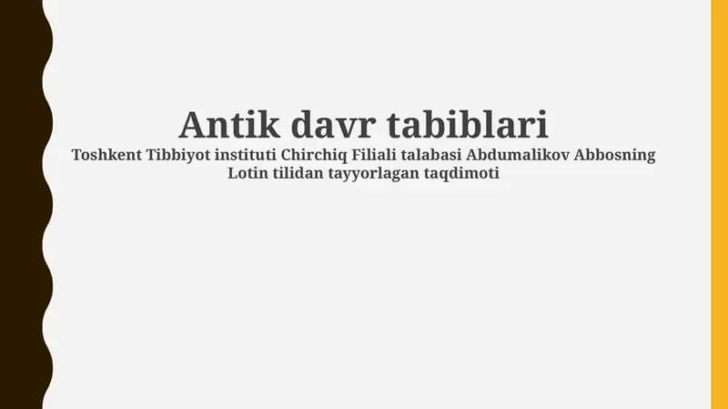 Antik davr tabiblari