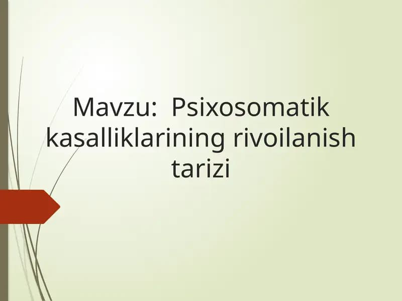 Psixosomatikkasalliklariningrivoilanishtarizi