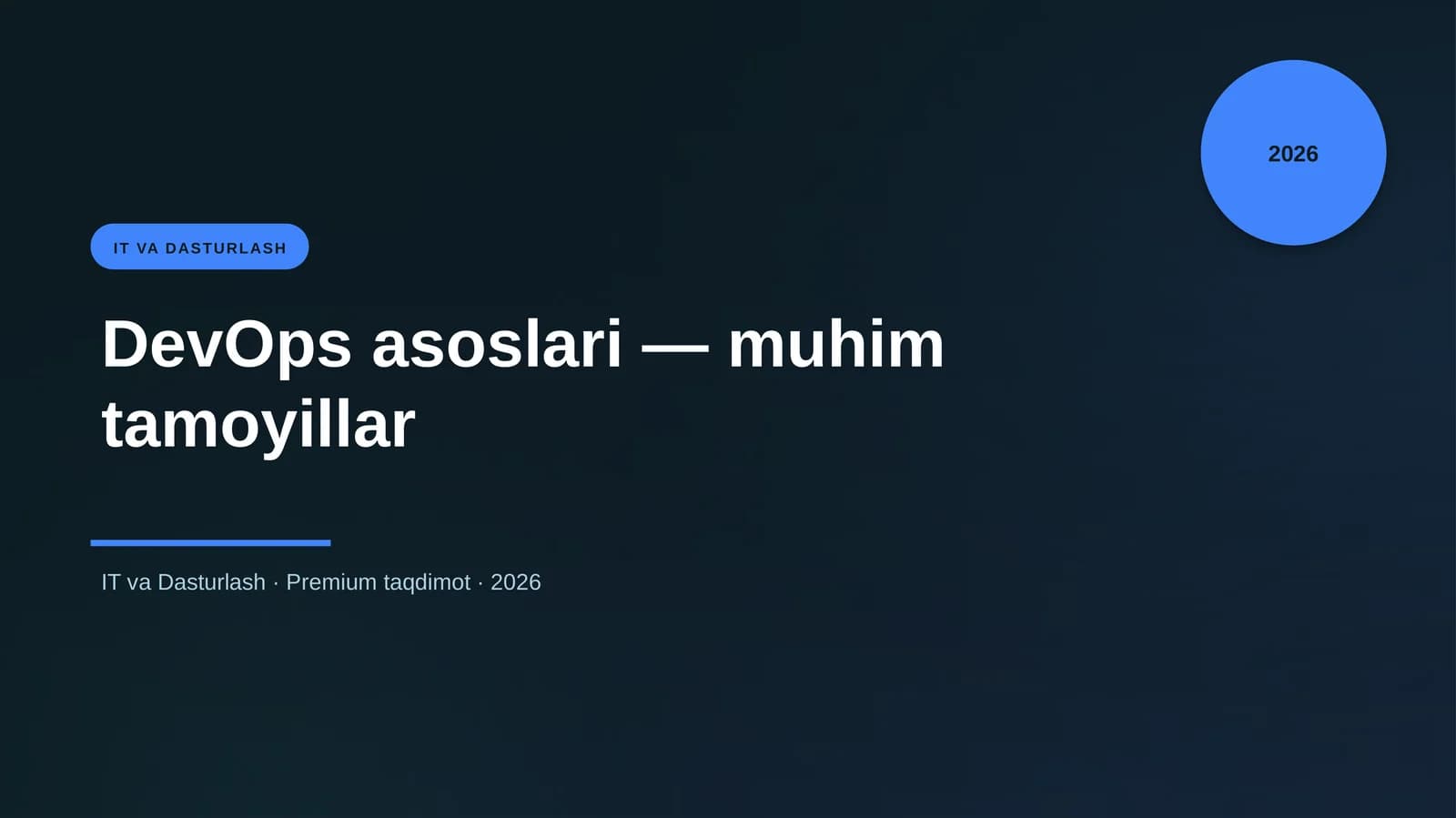 DevOps asoslari — muhim tamoyillar