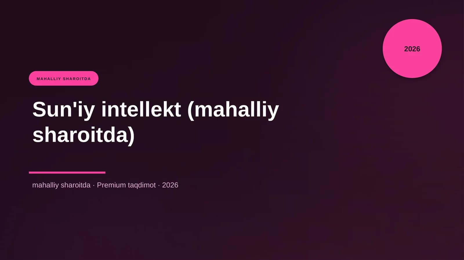 Sun'iy intellekt (mahalliy sharoitda)