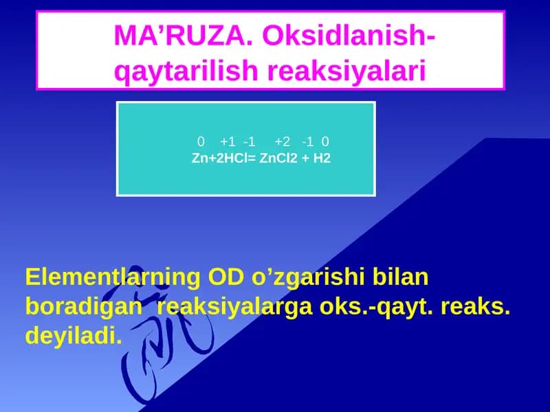 Oksidlanish-qaytarilish reaksiyalari