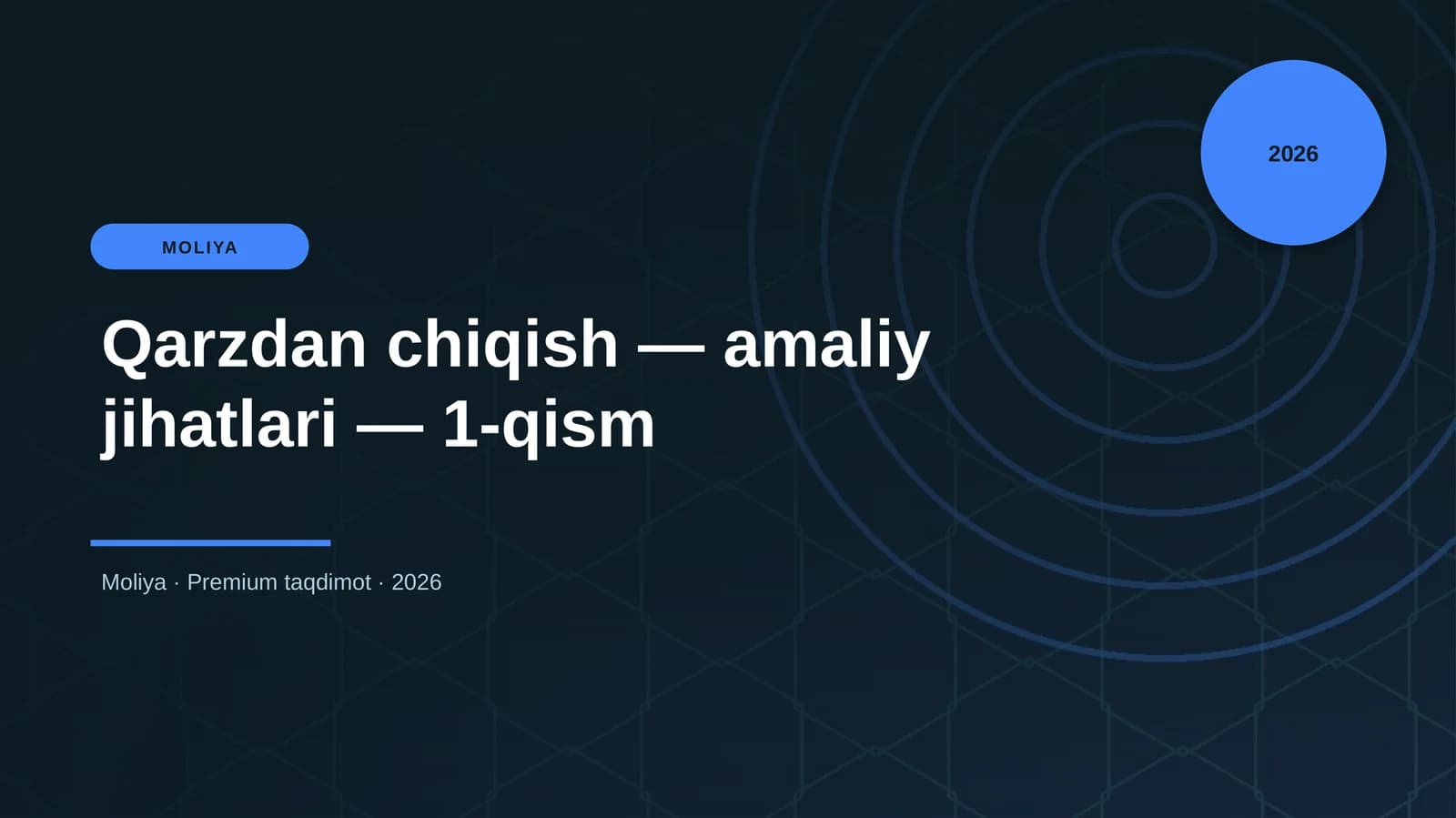 Qarzdan chiqish — amaliy jihatlari — 1-qism