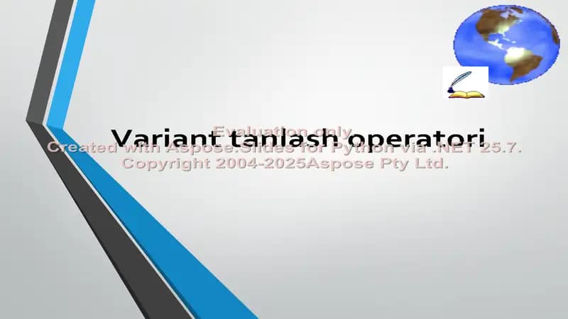 Vаriаnt tаnlаsh оpеrаtоri