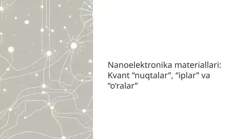 Nanoelektronika materiallari