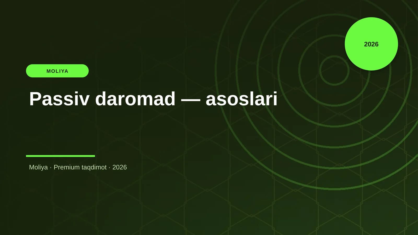 Passiv daromad — asoslari